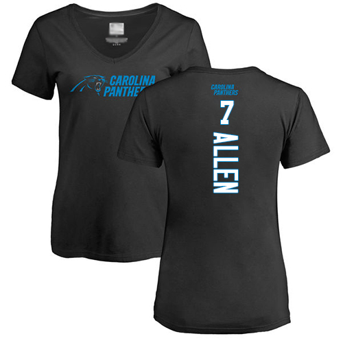 Carolina Panthers Black Women Kyle Allen Backer NFL Football #7 T Shirt->women nfl jersey->Women Jersey